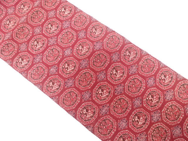 JAPANESE KIMONO / ANTIQUE NAGOYA OBI / SILK / WOVEN PHOENIX & FLOWER